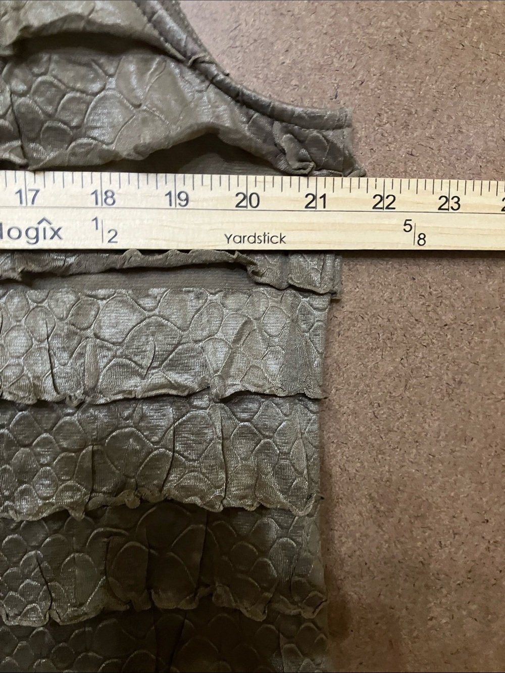 Ruby Rd. Layered Ruffle Scoop Tank - Taupe - Picture 6 of 9